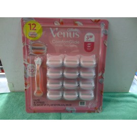 Gillette Venus ComfortGlide White Tea Women's 1 Razor Handle & 12 Blade Refills