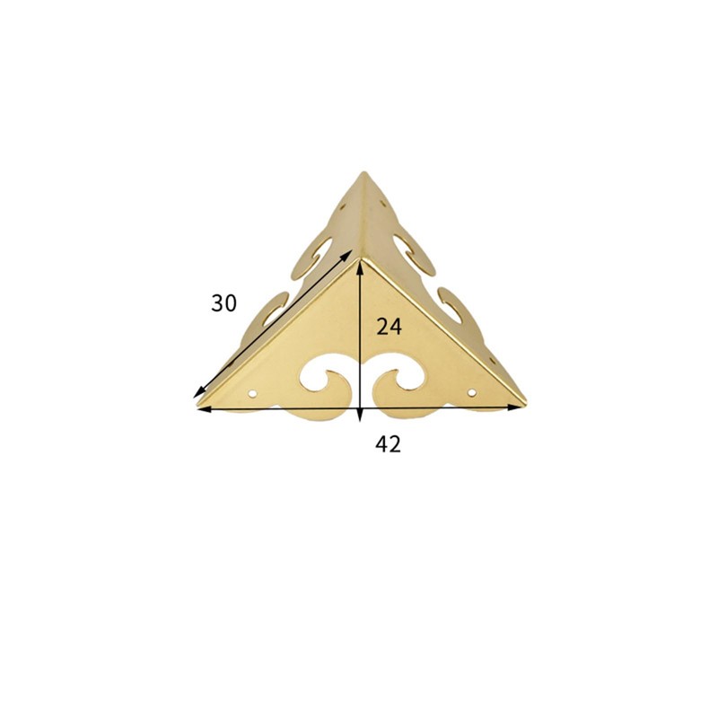 4Pcs Brass Corner Protectors Right Angle Brackets Brass Antique Edge