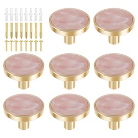 LYIYEYAN 8Pcs Drawer Knob Set, Zinc Alloy Dresser Pull with Screws, Decorative Drawer Handle, Exquisite Furniture Knob for Closet Dresser Door(Pink)