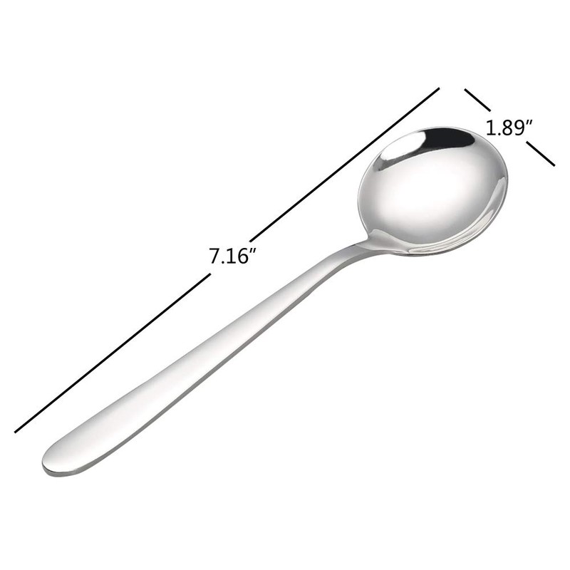 Yarebest Stainless Steel Round Spoon, Table Spoon Set, 6 Piece