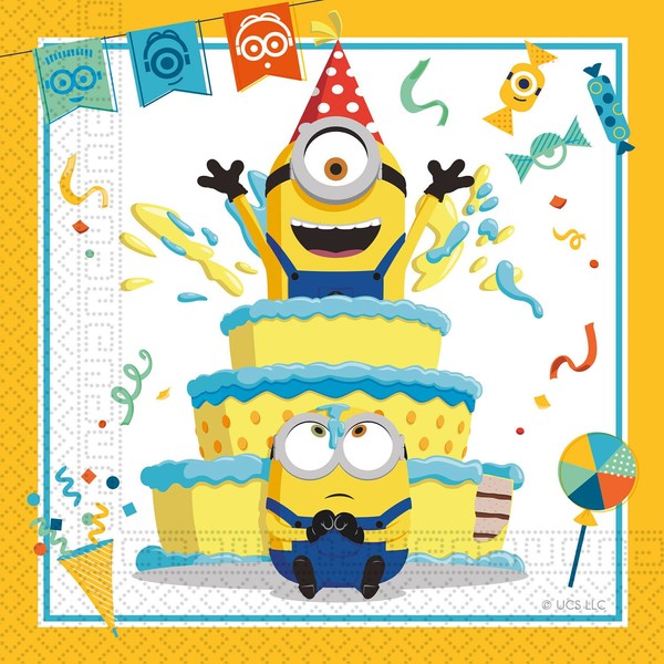 Procos Minions Rise Of Gru Pack Of 20 Party Napkins