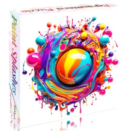 Bgraamiens Paint Splashes - 1000 Pieces Gradient Colorful Impossible Puzzle for Adults, Hard Challenge