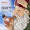 Alpine Corporation 12" Tall Outdoor Garden Gnome with Mushroom Yard