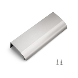 Gobrico 5 Pack Brushed Nickel Edge Finger Pulls, 3"(76mm) Center to Center Drawer Pulls, Aluminum Alloy Cabinet Handles for Kitchen Bedroom Bathroom