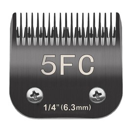Docal 5FC Pet Dog Grooming Detachable Blades, Compatible with Andis Size-5FC Cut Length 1/4"(6.3mm), Most A5,KM Series Clippers,Made of Ceramic Blade (Black)