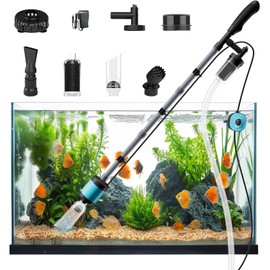 YISUIPU Electric Aquarium Vacuum Gravel Cleaner, 729GPH /15W 6 in 1 Upgraded Variable Frequency Motor Automatic Fish Tank Gravel Cleaner Vacuum for Wash Sand& Water Changer