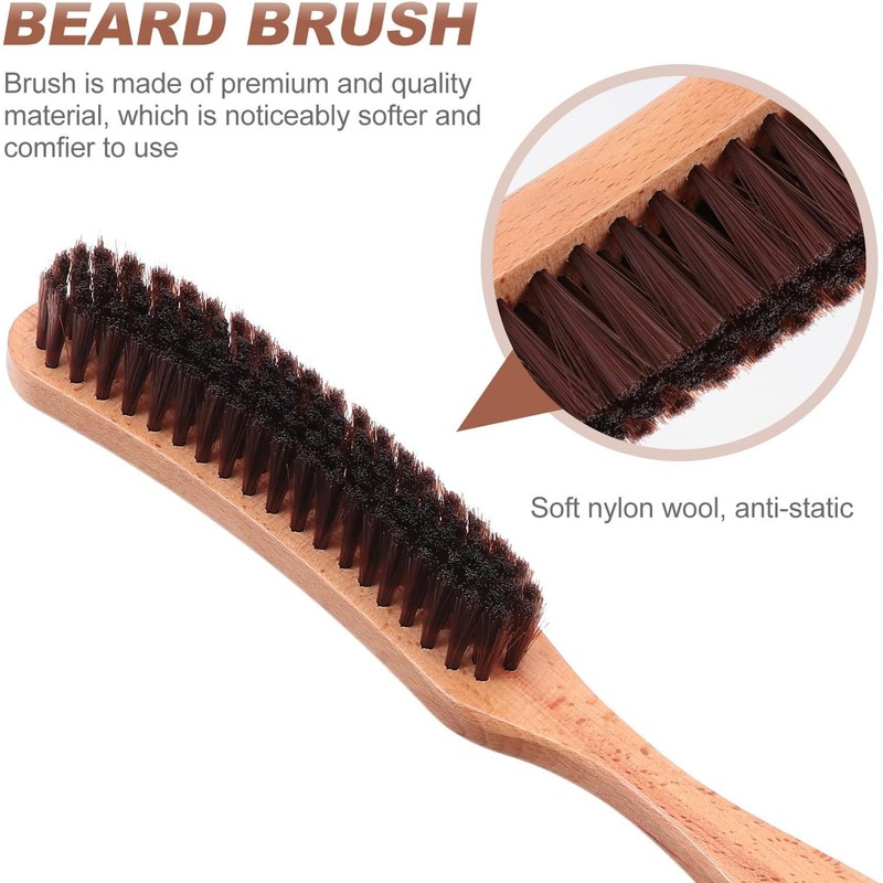 Cepillo para Barba de Hombre Zerodeko Mango de Madera Marrón