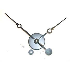 High Torque Clock Movement (Silent Sweep) Extended Shaft with 9-1/4 in. Long Balanced Black Fancy Sword Hands (No8) with Wall Mounting Hub