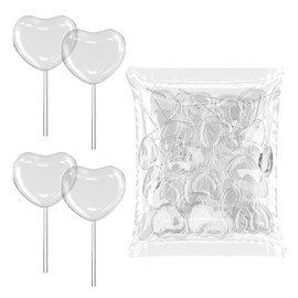 [Heart Style] Vabiooth 50Pcs 4mL Cupcakes Disposable Plastic Transfer Pipettes Liquid Dropper for Chocolate or Strawberries Cupcakes, Ice Cream, Mini Cakes, Waffles, Children's Painting