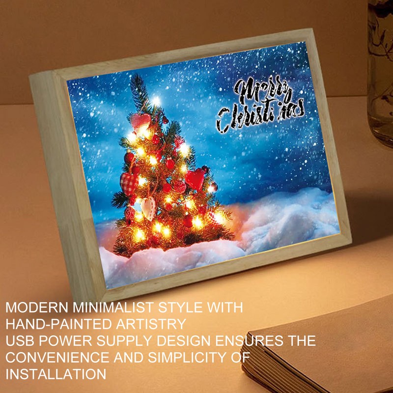 Lighting Painting Decoration USB Christmas Light Up Painting Creative Ornaments