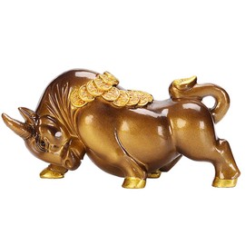 Hormsdar - Bandeja de té que cambia de color, diseño de toro, divertida estatua de Kung Fu para decoración de té, regalo para amantes del té, oficina en casa, computadora, adorno de Feng Shui