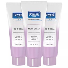 Dermasil ( Lot Of 3 ) Dermasil Labs, Oil Free Night Cream, 2 fl oz Each NEW SEALED