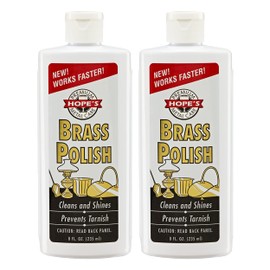 HOPE'S Brass Polish and Cleaner, Prevents Tarnish, Safe for Brass, Copper, Chrome, and Sterling Silver, Metal Polish for Cymbals, Trombone, Trumpet, and Other Instruments, 8 oz, Pack of 2