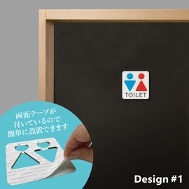 Art Design Acrylic Toilet Sign Sign Sign Plate, Fashionable, Made in Japan (Blue-red, SANKAKU)