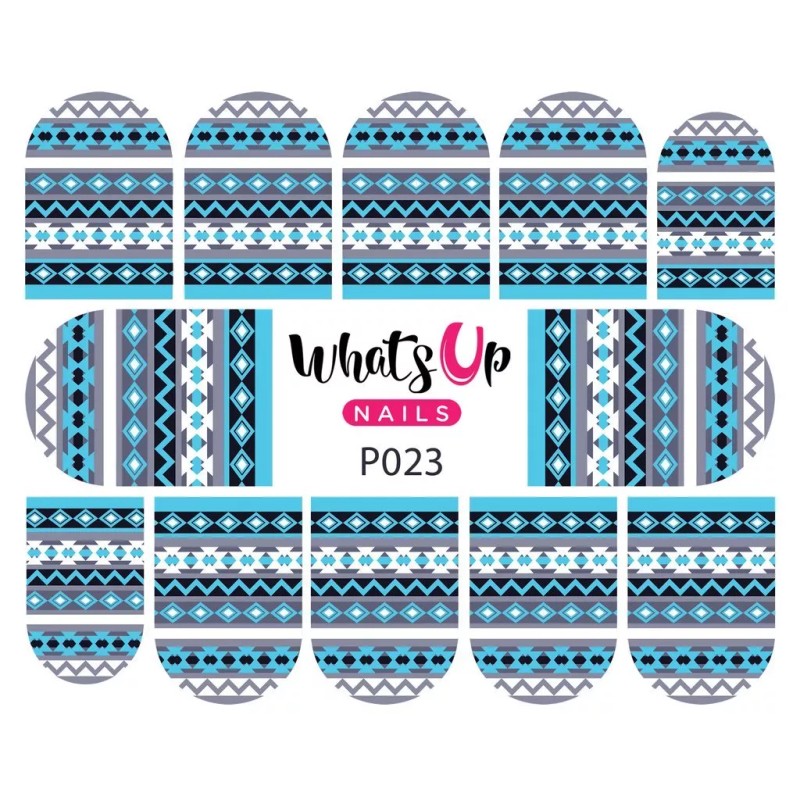 Whats Up Nails P023 Aztec Harmony Water Decals Sliders for