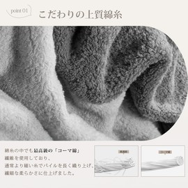 AULIFLOWER Face Towels, Pure Cotton, Hotel Specifications, 13.4 x 31.5 inches (34 x 80 cm), Set of 5, Cotton, Large, Thin, Good to the Touch, Fluffy, Quick Drying, Instant Absorption, Non-pilling,