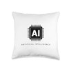 AI Artificial Intelligence Brain Computer Chip Technology Throw Pillow