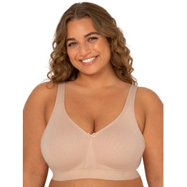 Fruit of the Loom Women's Wireless Cotton Bra, Sand, 40G