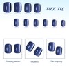 TELAIN Press On Nails Short, 24 Pieces Blue Cat Eyes