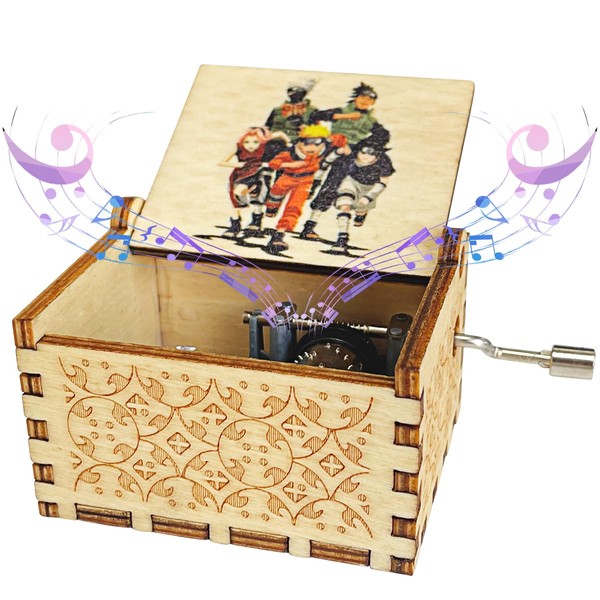 Hand Crank Music Box, Wooden Music Box, Children's Wooden Music Box, Mini Hand Crank Music Box, Carved Wooden Music Box, Home Decor, Birthday Gifts, Christmas and Halloween Gifts