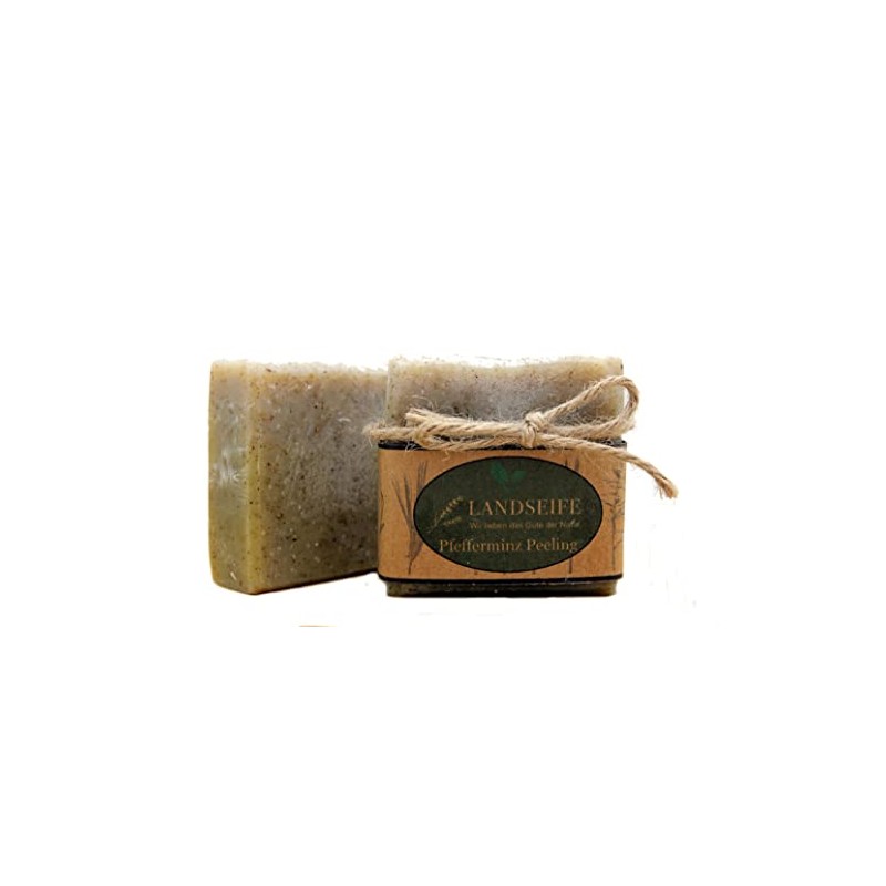 Landseife Peppermint Exfoliating Soap - Handmade Organic Natural Soap