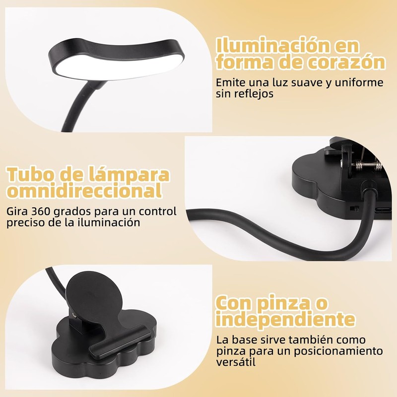Luz de Lectura Recargable 12 LED MUNDO TODO JB255-N