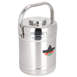 1.8L Stainless Steel Vacuum Lunch Box with Three Tiers, Wall Insulated Hot Food Container Ergonomic Handle