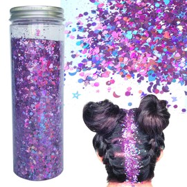 LoveOurHome 150g Chunky Body Glitter Holographic Purple Star Moon Heart Butterfly Glitters Flakes Sequins Accessories for Resin/Crafts/Nails/Makeup
