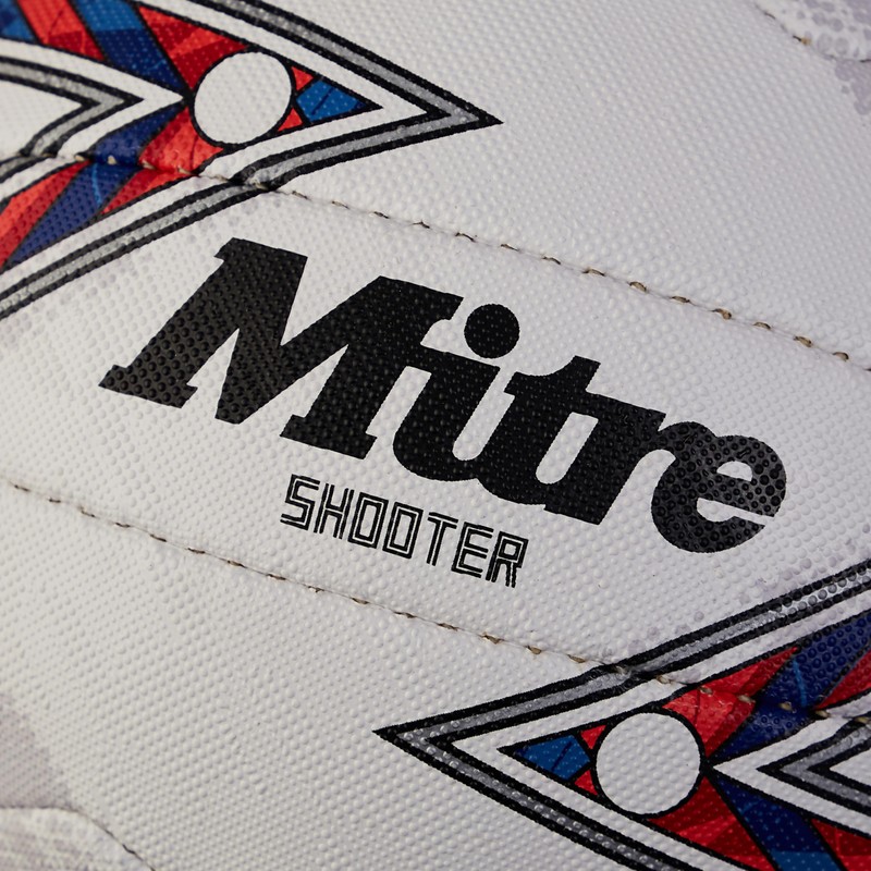 Mitre Shooter Unisex Adult Football White/Red/Blue/Blue, 5