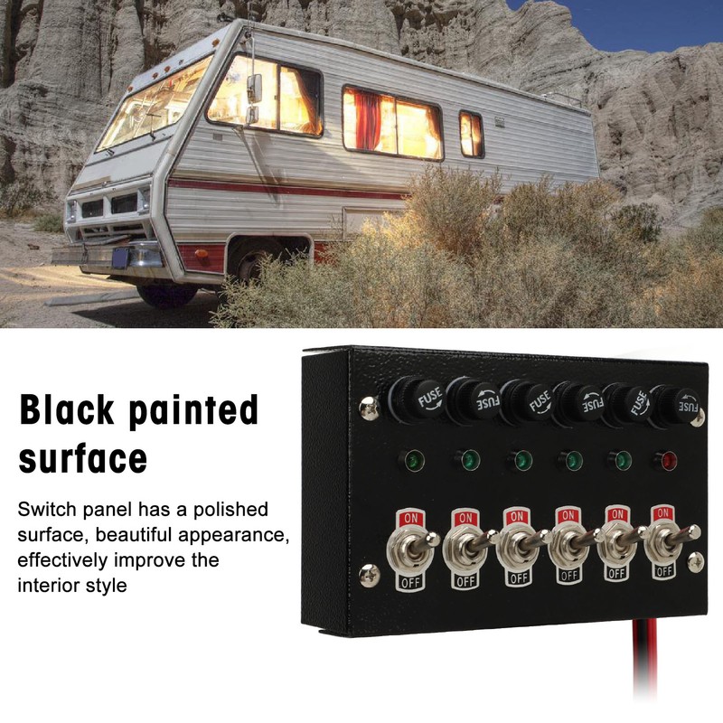 Marine Boat Rocker Switch Panel DC12 to 24V 6 Gang