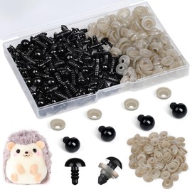 L-LWEIK 320Pcs Safety Eyes for Crocheting 8mm Amigurumi Craft Doll Eyes for Crochet Animals with Washers, Small Stuffed Animal Eyes for Plush Dolls Bear Doll Making Supplies