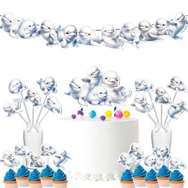 Beluga Whale Party Decor Set - Charming Ocean Fun Kit for Birthdays & Baby Showers, Includes Banners, Centerpieces, Cupcake Toppers