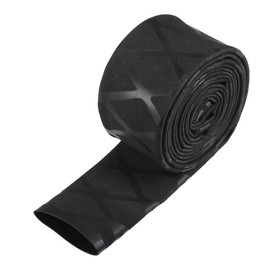 sourcing map Heat Shrink Wrap Tubing for Fishing Rod Grips Handle, 25mm Dia 42mm Flat 5ft 1.7:1 Ratio, Black