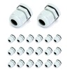 QWORK 20 x Waterproof Plastic Cable Gland Cable Glands M20