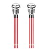 Gebildet 2pcs Wired 12mm Waterproof Instant Metal Push Button 3