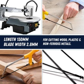 Dapetz® Pack of 10 Scroll Saw Blades 14 TPI 130mm Long Pin End Blades for Cutting Plastic Wood and Metal Alternate Offset Teeth 3mm Wide x 0.4mm Thick