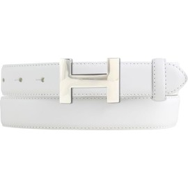 BELTINGER Hella High-Quality Women's Belt Made of Full Cowhide Leather 3.0 cm | Cambered Leather Belt Women's 30 mm | Women's Belt Made in Italy, White, silver