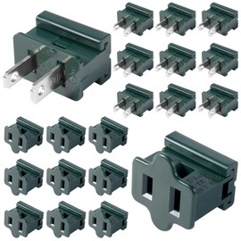 40pcs SPT-2 Vampire Plugs,Christmas Light Plugs Male and Female,SPT-2 Wire Xmas Light Connector,Holiday Lighting Outlet Green Slip Plug,Gilbert, Zip Plug,20 Female and 20 Male