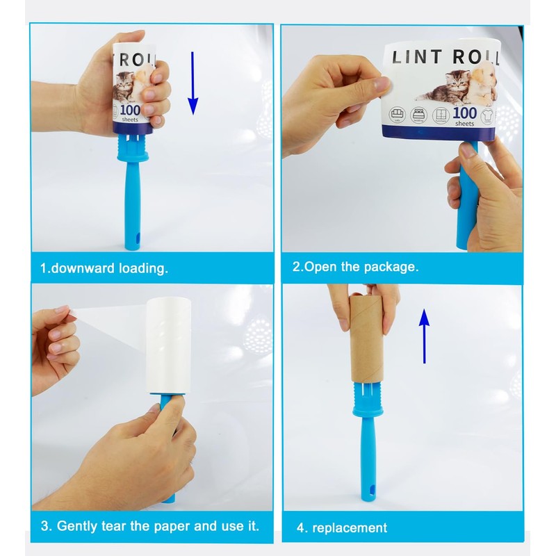 Extra Sticky Lint Roller Mega Value Set 1000 Sheets, 10