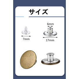 YFFSFDC Button, Jeans, Denim, Replacement, Remake, 0.7 inches (17 mm), Set of 10, Jeans Repair, Screw Type, Easy Installation, DIY, Handmade, Handcrafting, Household, Sewing Use, Includes Dedicated