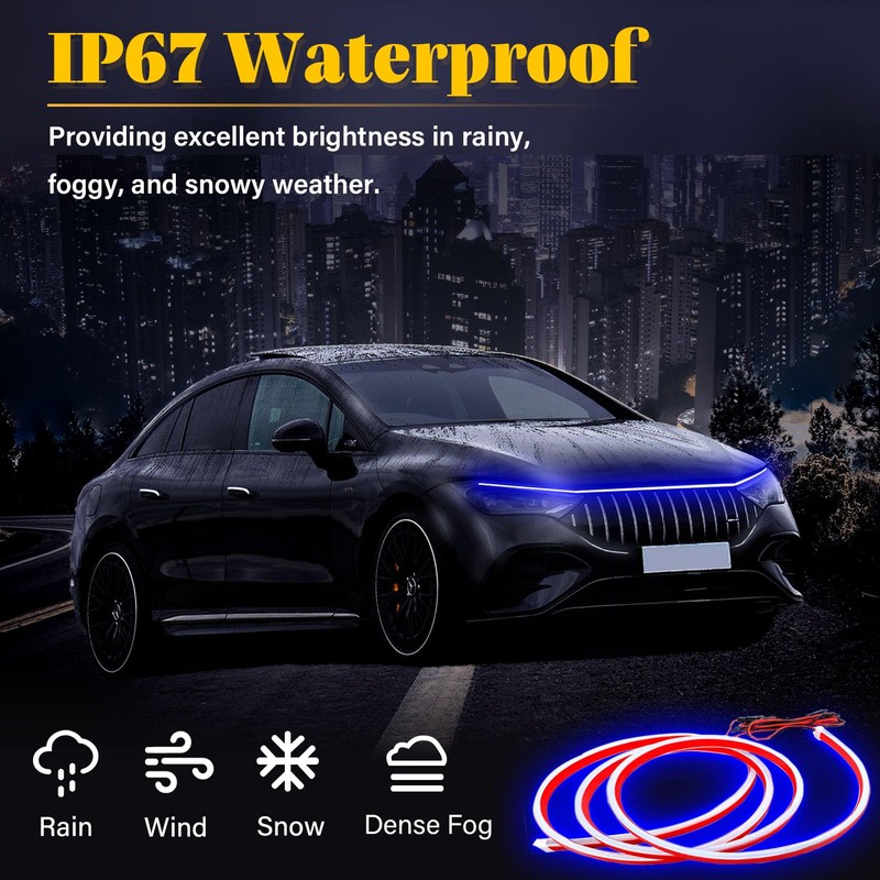 DIBMS 71-inch High-Brightness Car Hood Gap LED Light Strip -