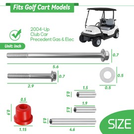 Cartalia Golf Cart Front Lower Leaf Spring & Upper A-Arm Bushing Sleeve with Bolts Kit for Club Car Precedent 2004-up, Tempo & Onward 2017-Up, Replace Polyurethane Bushing Sleeve Screw OEM # 102956201