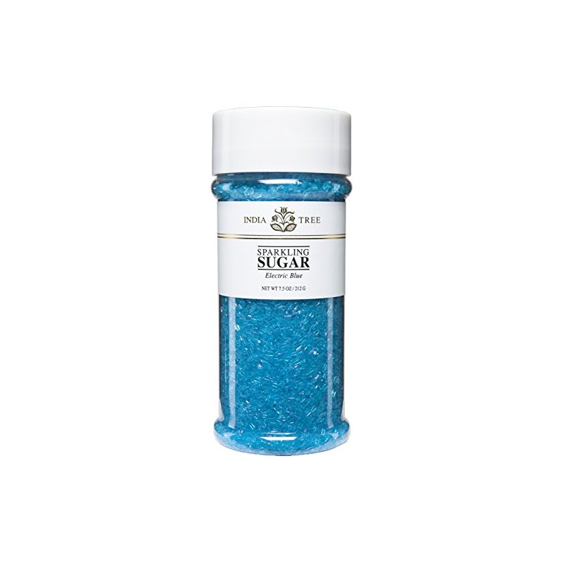 India Tree Blue Sparkling Sugar, 7.5 oz | Vibrant Decorating