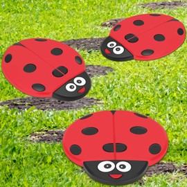 Landical 3 Pcs Ladybug Stepping Stone Garden Stepping Stones Walkway Decorative Stone for Garden Decor Outdoor Flower Beds Yard Decorations