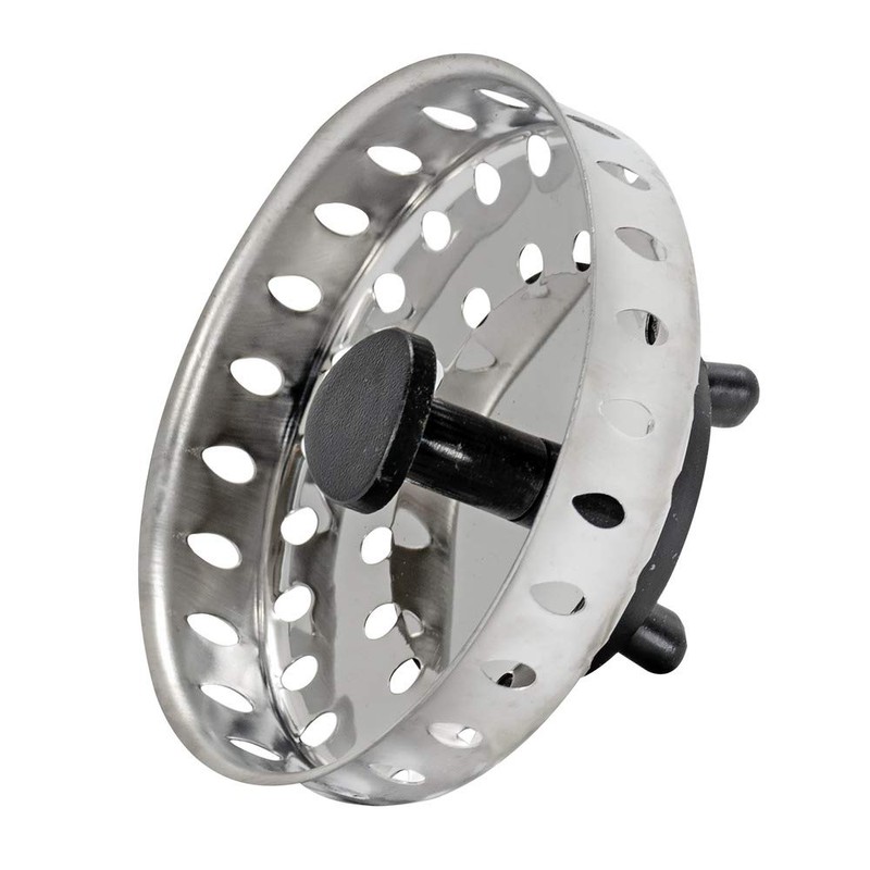 EZ-FLO Replacement Basket, Rubber Pronged Bottom, Stainless Steel, Fits 3-1/2