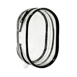 TOMMYFIELD Plush Pouch, Transparent, Presentation Goods, Clear Storage Bag, Doll Holder, Display Bag (Black)