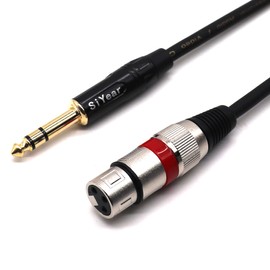 SiYear 6,35 TRS Verbindungskabel, 1/4 Zoll auf XLR-Buchse, 1/4 Zoll auf XLR 3-polig, symmetrisches Patchkabel (3 m)
