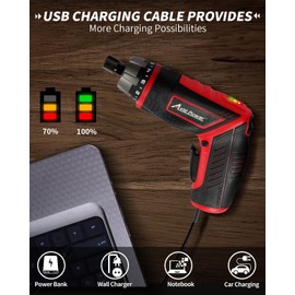 AVID POWER Electric Screwdriver Set Rechargeable 4V Cordless Screwdriver Kit with 44pcs Accessories, 5.65Nm Screw Gun, 5+1 Torque Setting, 2 Position Handle with LED Light