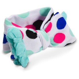 Izzy and Owie Bow Headband, Mint Polka Dot Ruffled, 0-24 Months