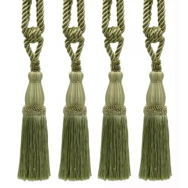 DÉCOPRO Tassel Tieback, Style# TBC085, Color# L47 - Beige Green [Set of 4]